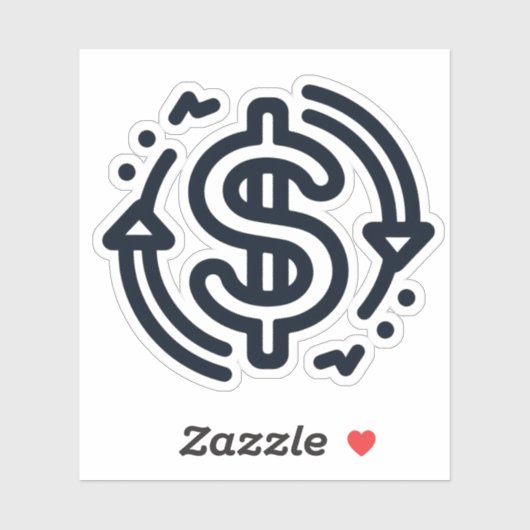 Sticker en vinyle argent - Dollar Signal Art Decal (Feuille)