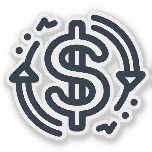 Sticker en vinyle argent - Dollar Signal Art Decal (Devant)