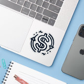 Sticker en vinyle argent - Dollar Signal Art Decal (Ordinateur portable avec iPhone)