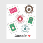 Sticker en vinyle avec timbres (Feuille)