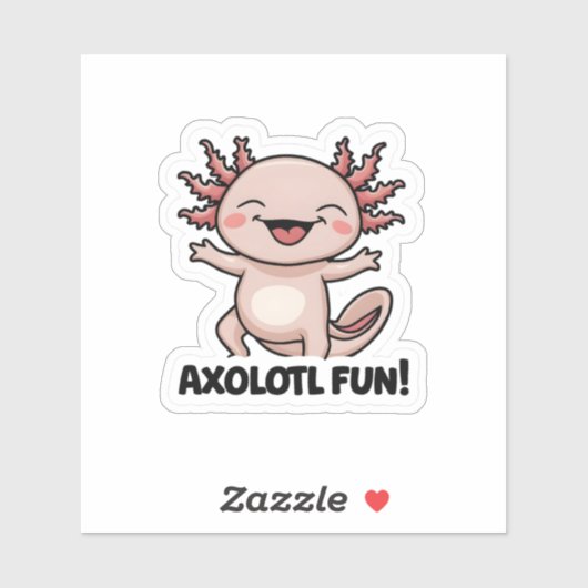 Sticker en vinyle axolotl (Feuille)