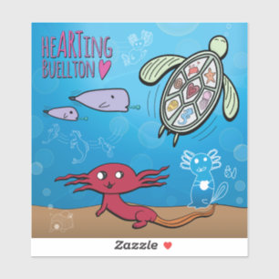 Sticker en vinyle - Axolotls in the Sea- Buellton.