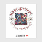 Sticker en vinyle Badassery USMC (Feuille)