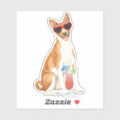 Sticker en vinyle Basenji été (Feuille)