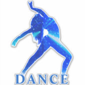 Sticker en vinyle bleu Danse Abstrait cousu (Devant)