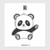 Sticker en vinyle brandissant du panda (Feuille)