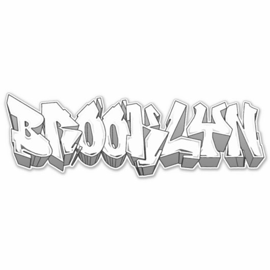 Sticker en vinyle Brooklyn taillé sur mesure (Devant)