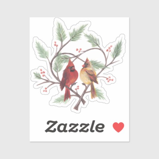 Sticker en vinyle cardinal Pine Heart (Feuille)