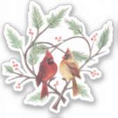 Sticker en vinyle cardinal Pine Heart (Recto)