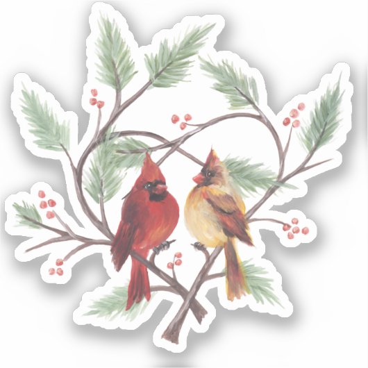 Sticker en vinyle cardinal Pine Heart (Recto)