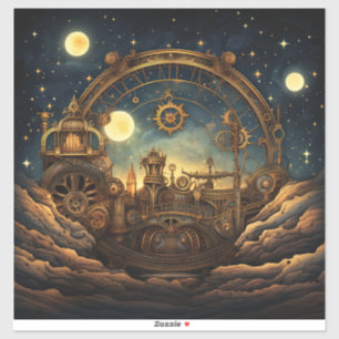 Sticker en vinyle céleste Steampunk