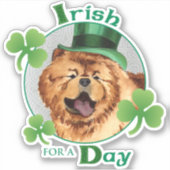 Sticker en vinyle Chow Chow de la Saint Patrick (Devant)