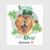 Sticker en vinyle Chow Chow de la Saint Patrick (Feuille)