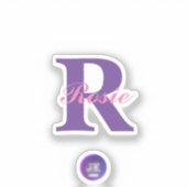 Sticker en vinyle clair minuscule Nom du monogramm (Recto)