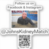 Sticker en vinyle - Cling de fenêtre - @JohnsKidne (Devant)