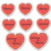 Sticker en vinyle - Coeurs et noms (Devant)