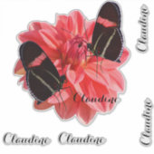 Sticker en vinyle Contour Bagage Papillon Dahlia (Devant)