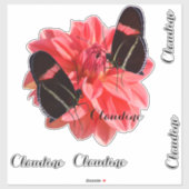 Sticker en vinyle Contour Bagage Papillon Dahlia (Feuille)