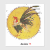 Sticker en vinyle - Coq et soleil (Feuille)