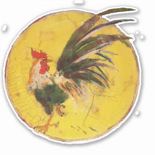 Sticker en vinyle - Coq et soleil (Devant)