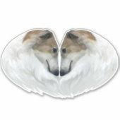 Sticker en vinyle coupé Borzoi Love Die (Devant)