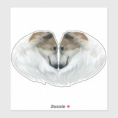 Sticker en vinyle coupé Borzoi Love Die (Feuille)