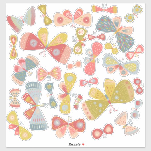 Sticker en vinyle coupé couleur papillon (Feuille)