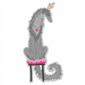 Sticker en vinyle coupé de Borzoi gris (Devant)