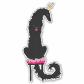 Sticker en vinyle coupé de la princesse noire Borz (Devant)