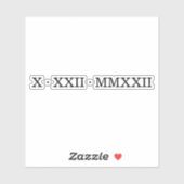 Sticker en vinyle coupé en chiffres romains (Feuille)