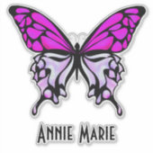 Sticker en vinyle coupé personnalisé à papillon po (Devant)