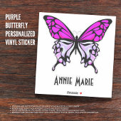 Sticker en vinyle coupé personnalisé à papillon po