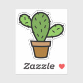 Sticker en vinyle coupé personnalisé Cactus à main (Feuille)