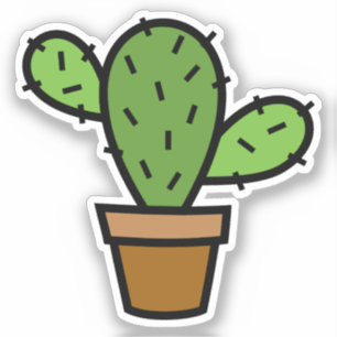 Sticker en vinyle coupé personnalisé Cactus à main