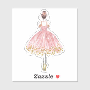 Sticker en vinyle coupé rose/or Ballerina