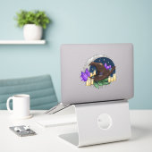 Sticker en vinyle coupé sur mesure (Ordinateur portable sur le bureau)