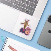 Sticker en vinyle coupé sur mesure (Ordinateur portable avec iPhone)