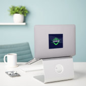 Sticker en vinyle coupé sur mesure (Ordinateur portable sur le bureau)