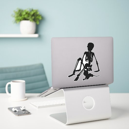 Sticker en vinyle coupé sur mesure (Ordinateur portable sur le bureau)