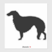 Sticker en Vinyle Coupé Sur Mesure Borzoi Silhouet (Feuille)