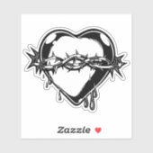 Sticker en vinyle coupé sur mesure Coeur en fil ba (Feuille)