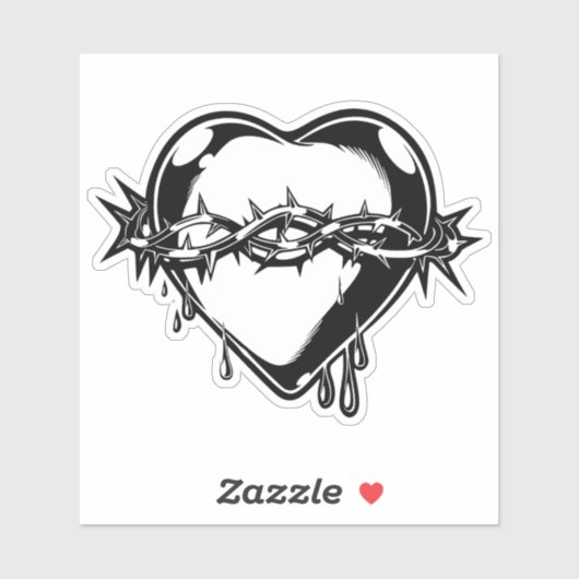 Sticker en vinyle coupé sur mesure Coeur en fil ba (Feuille)