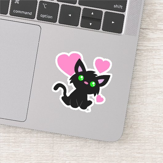 Sticker en vinyle coupé sur mesure Cute Black Kitt (Détail)