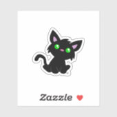 Sticker en vinyle coupé sur mesure Cute Black Kitt (Feuille)