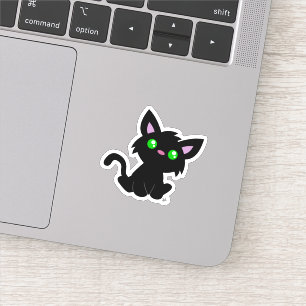 Sticker en vinyle coupé sur mesure Cute Black Kitt