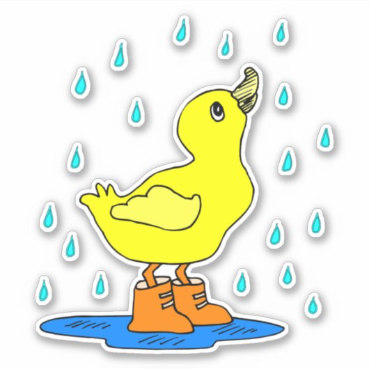 Sticker en vinyle coupé sur mesure dans la pluie (Devant)