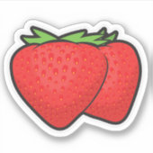 Sticker en vinyle coupé sur mesure de fraises (Devant)