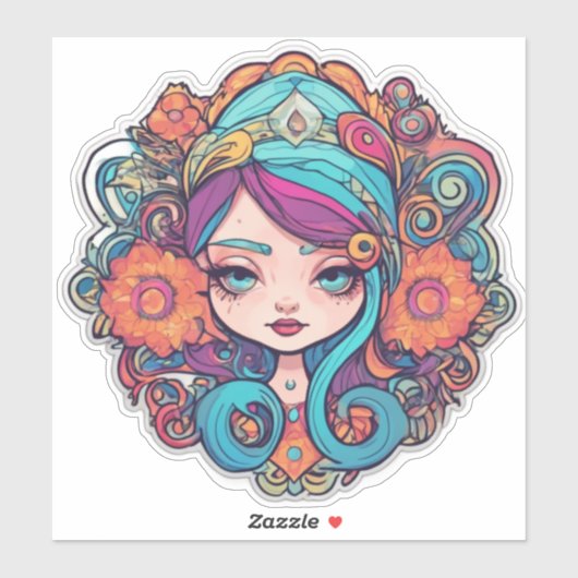 Sticker en vinyle coupé sur mesure de la fille de  (Feuille)