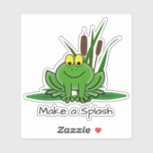 Sticker en vinyle coupé sur mesure de la grenouill (Feuille)