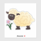 Sticker en vinyle coupé sur mesure de l'agneau sou (Feuille)